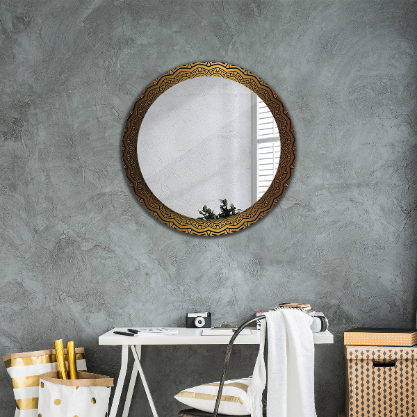 Round printed mirror Greek ornament