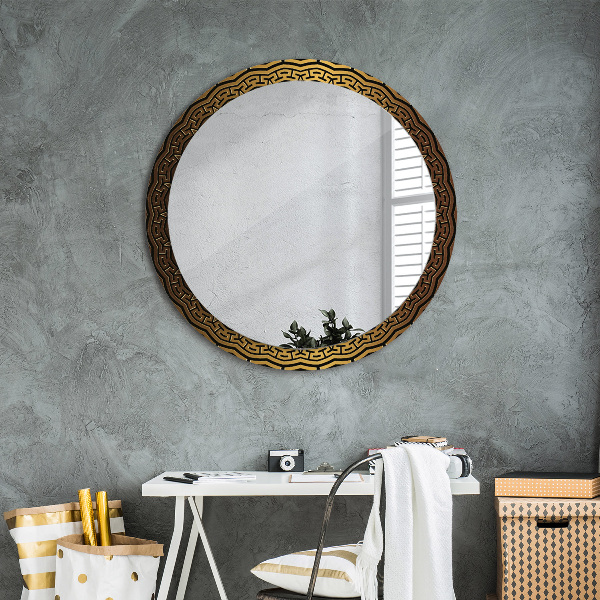 Round printed mirror Greek ornament