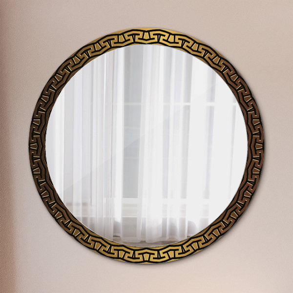 Round printed mirror Greek ornament