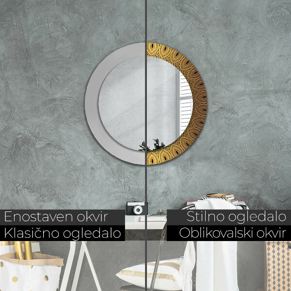 Round printed mirror Greek ornament