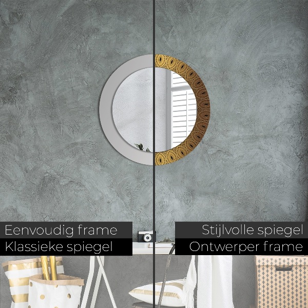 Round printed mirror Greek ornament