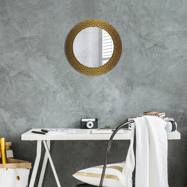 Round printed mirror Greek ornament
