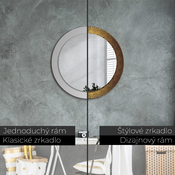Round printed mirror Greek ornament