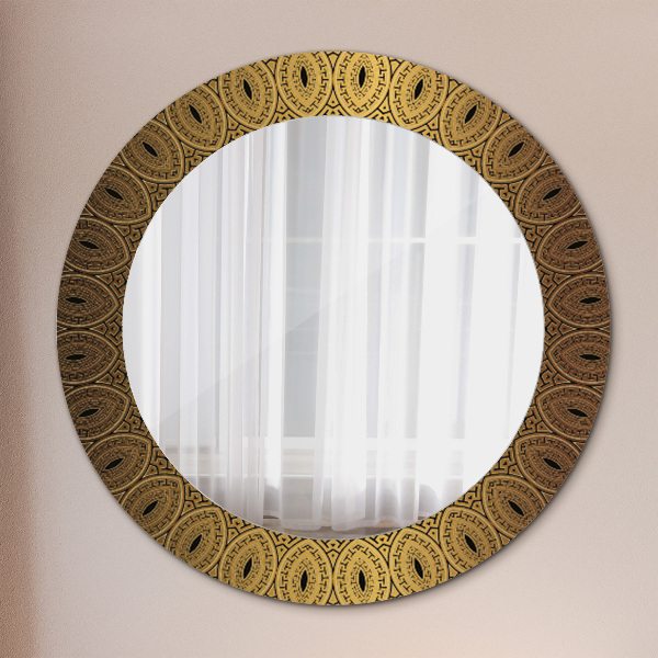 Round printed mirror Greek ornament