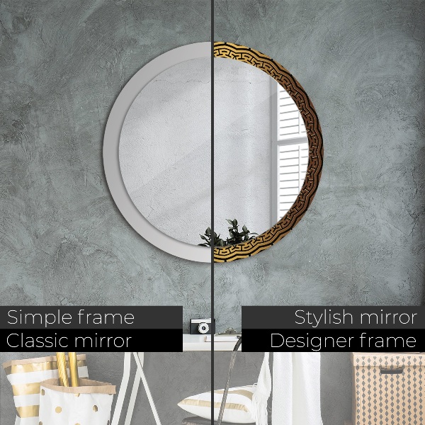 Round printed mirror Greek ornament