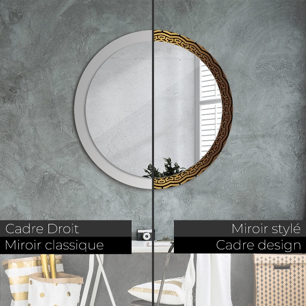 Round printed mirror Greek ornament