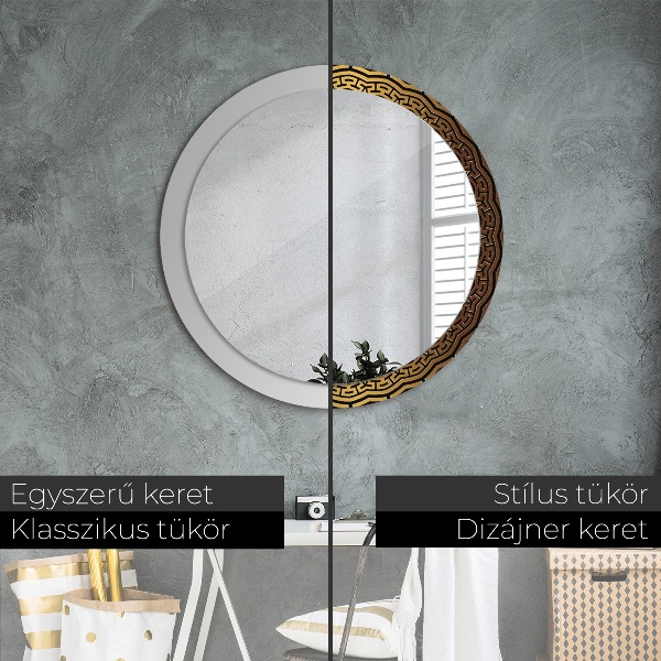 Round printed mirror Greek ornament