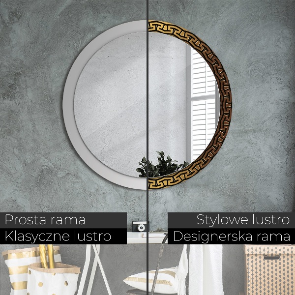 Round printed mirror Greek ornament