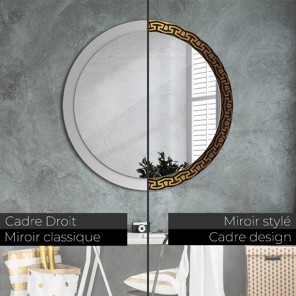 Round printed mirror Greek ornament