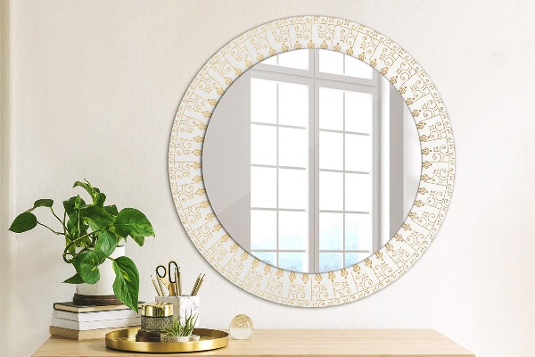 Round wall mirror decor Indian mandala