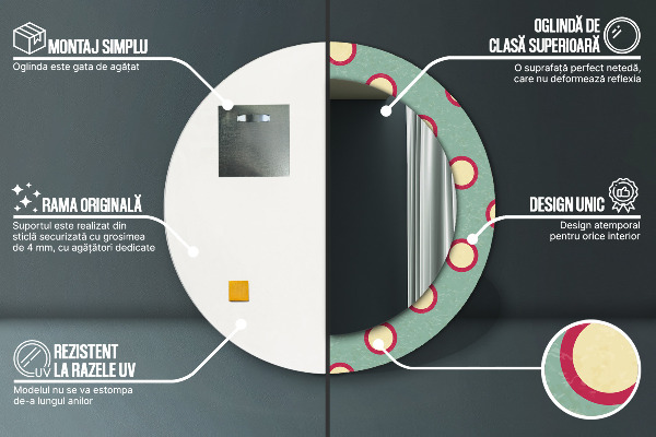 Round wall mirror decor Dots