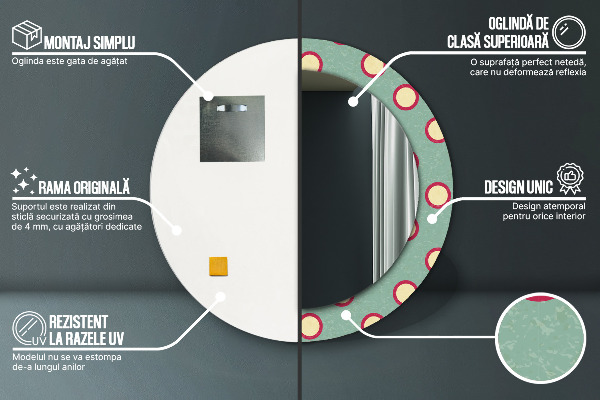 Round wall mirror decor Dots