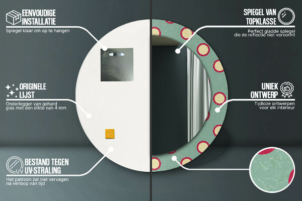 Round wall mirror decor Dots