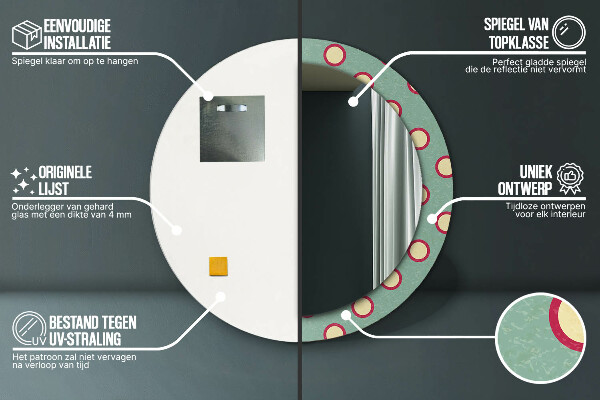 Round wall mirror decor Dots