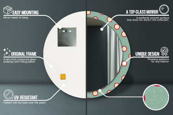Round wall mirror decor Dots
