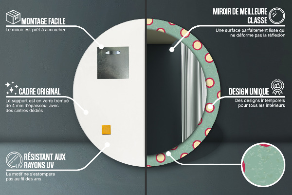 Round wall mirror decor Dots