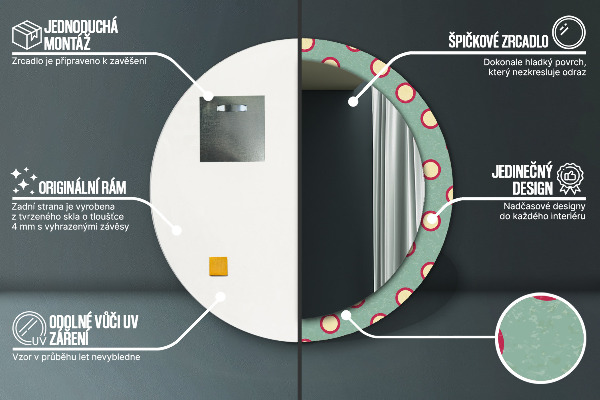 Round wall mirror decor Dots