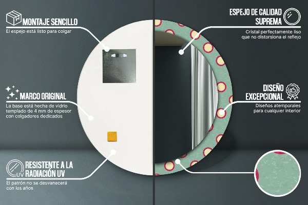 Round wall mirror decor Dots