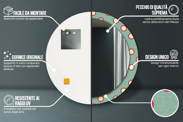 Round wall mirror decor Dots