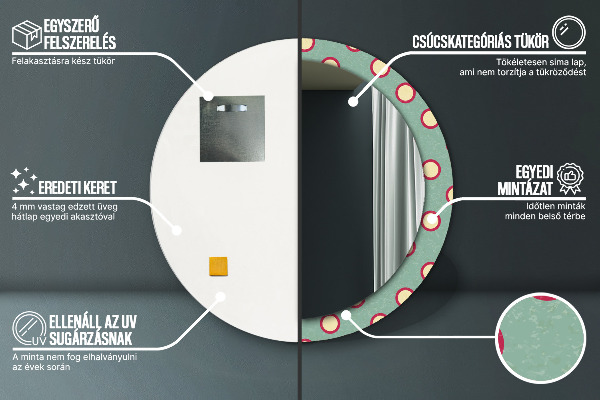 Round wall mirror decor Dots