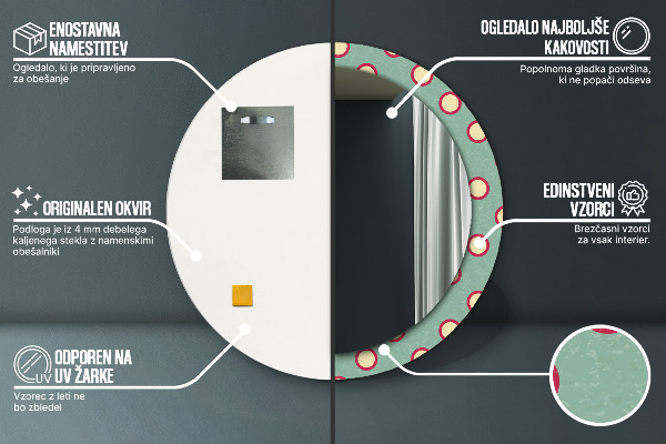 Round wall mirror decor Dots
