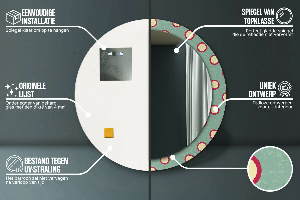Round wall mirror decor Dots