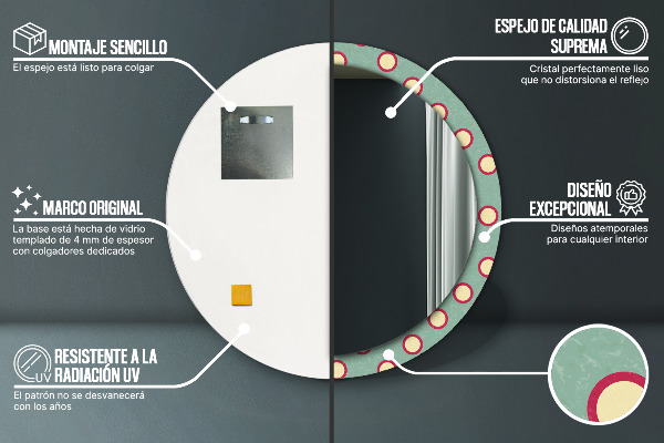 Round wall mirror decor Dots