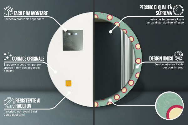 Round wall mirror decor Dots