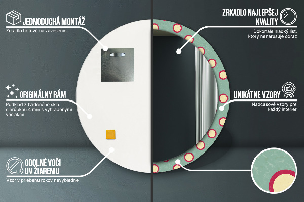 Round wall mirror decor Dots