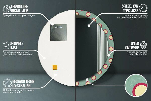 Round wall mirror decor Dots