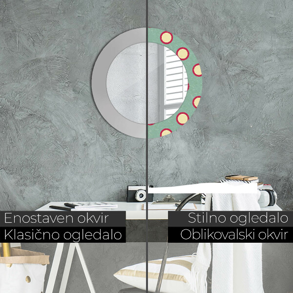 Round wall mirror decor Dots