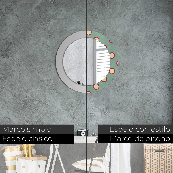 Round wall mirror decor Dots