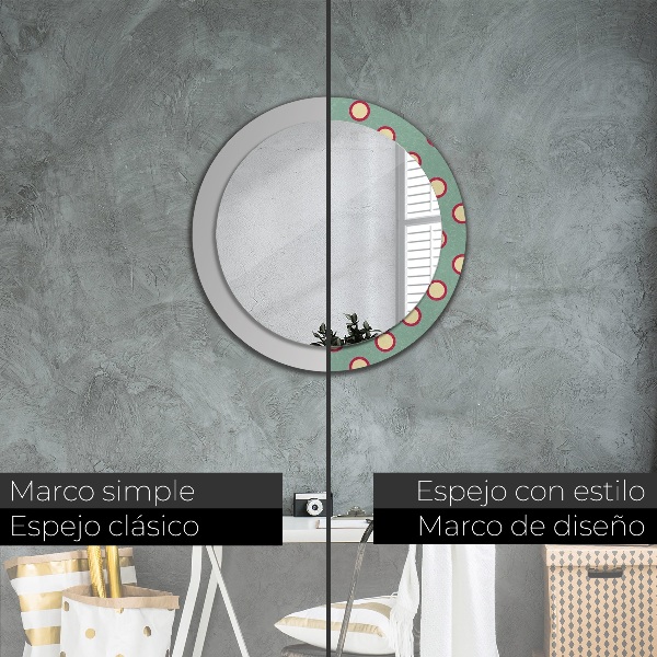 Round wall mirror decor Dots