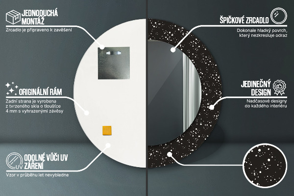 Round wall mirror decor Chaotic dots