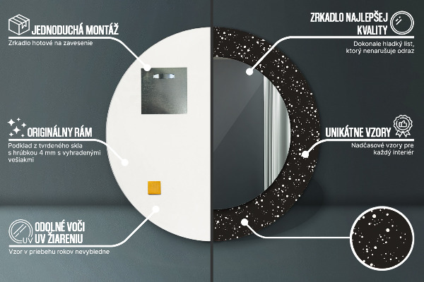 Round wall mirror decor Chaotic dots