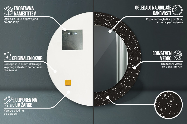 Round wall mirror decor Chaotic dots