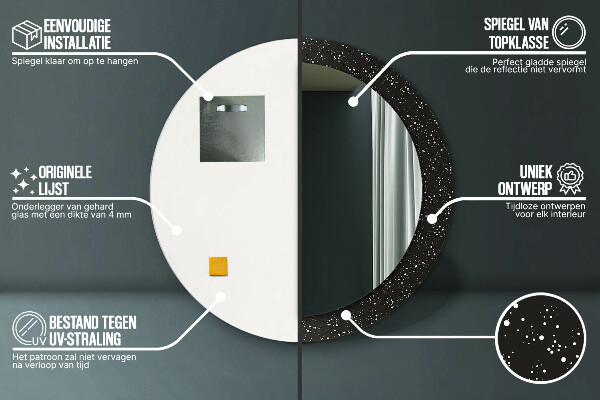 Round wall mirror decor Chaotic dots