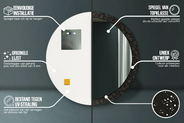 Round wall mirror decor Chaotic dots
