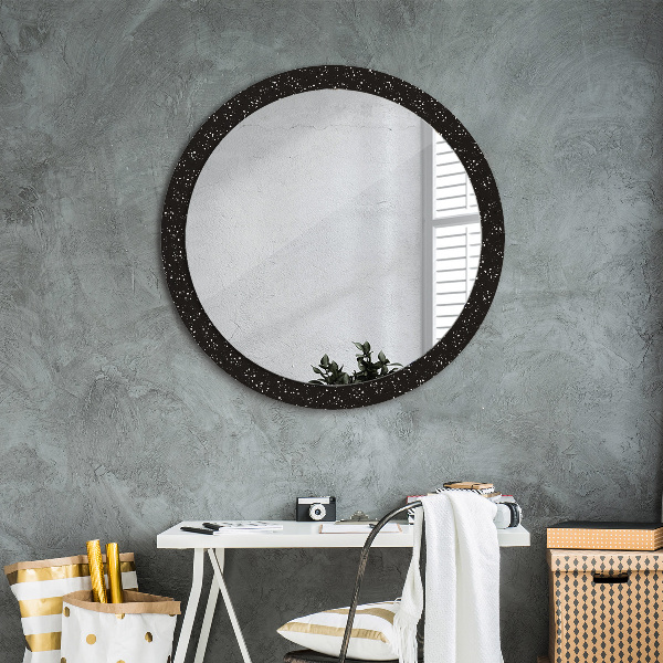 Round wall mirror decor Chaotic dots