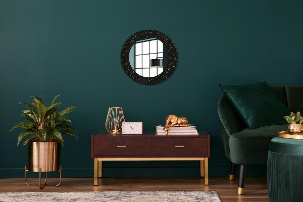 Round wall mirror decor Chaotic dots