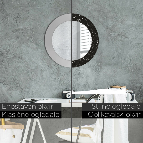 Round wall mirror decor Chaotic dots