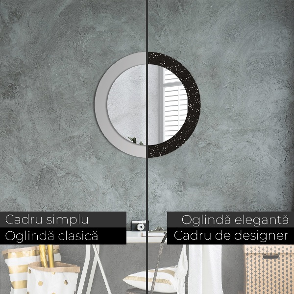 Round wall mirror decor Chaotic dots