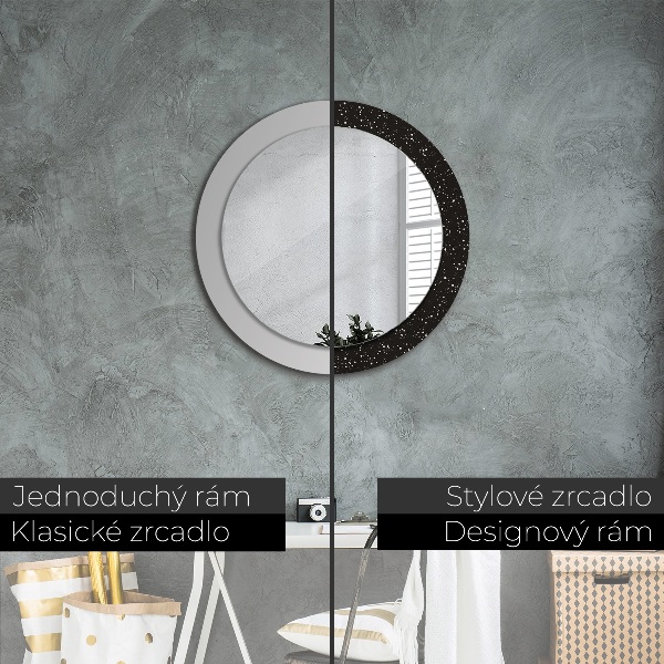 Round wall mirror decor Chaotic dots