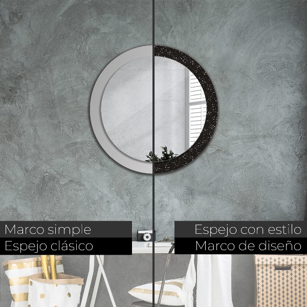 Round wall mirror decor Chaotic dots