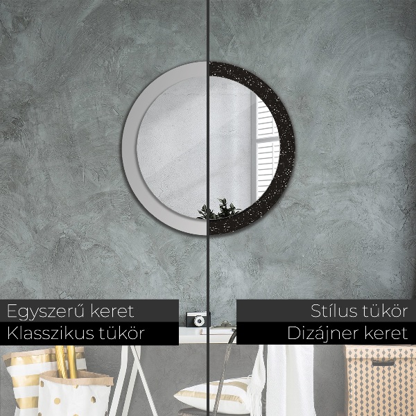 Round wall mirror decor Chaotic dots