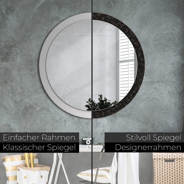 Round wall mirror decor Chaotic dots