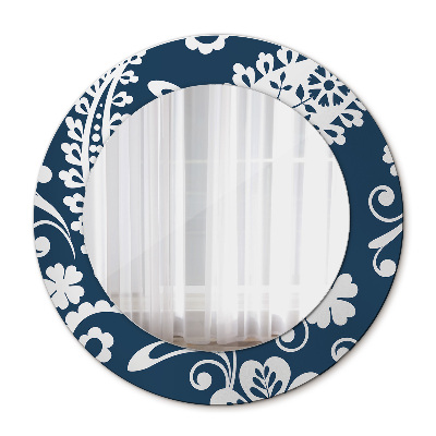 Round decorative mirror Paisley composition