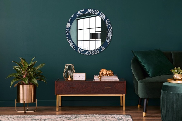 Round decorative mirror Paisley composition