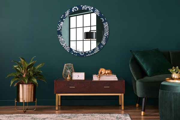Round decorative mirror Paisley composition