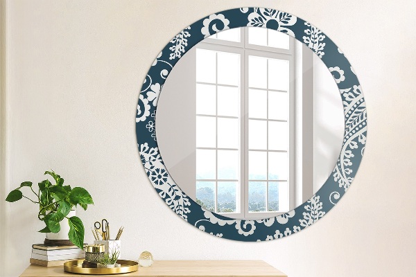 Round decorative mirror Paisley composition